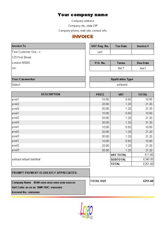 99 Free Full Vat Invoice Template Templates with Full Vat Invoice Template