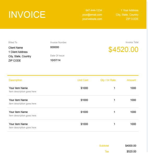 99 Free Printable Contractor Tax Invoice Template for Ms Word for Contractor Tax Invoice Template