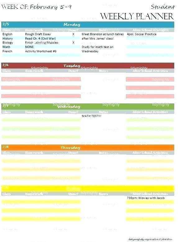 online school homework planner