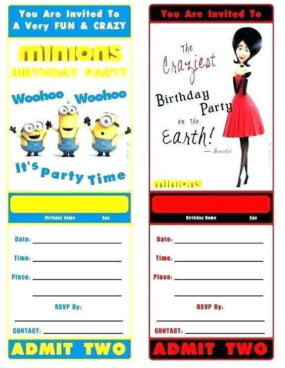 99 Standard Birthday Invitation Card Template Minion Download for Birthday Invitation Card Template Minion