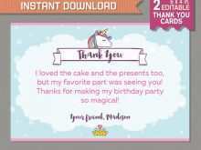 99 Visiting Thank You Card Template Unicorn Formating with Thank You Card Template Unicorn