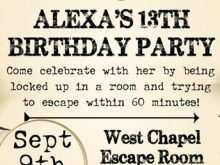 12 Create Escape Room Birthday Invitation Template Free Download by Escape Room Birthday Invitation Template Free