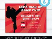 14 The Best Karate Party Invitation Template Free With Stunning Design with Karate Party Invitation Template Free