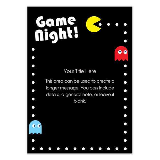 Blank Game Night Invitation Template Cards Design Templates