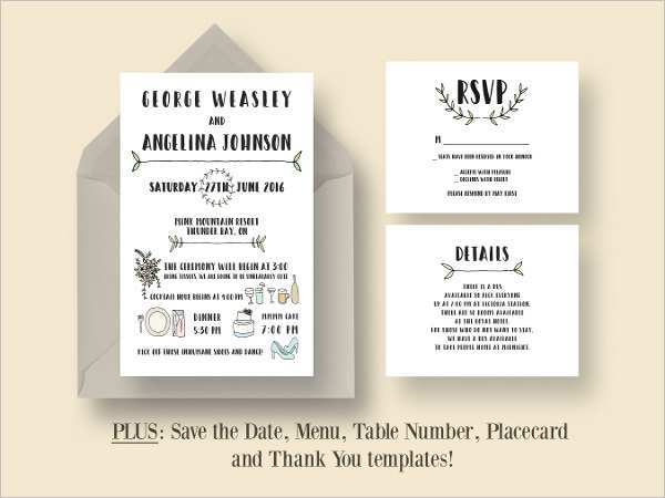 16 Blank Wedding Invitation Details Card Example PSD File with Wedding Invitation Details Card Example