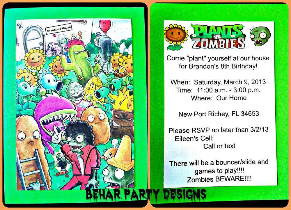 17 Create Plants Vs Zombies Party Invitation Template For Free with Plants Vs Zombies Party Invitation Template