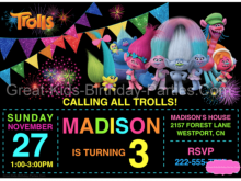 17 Creative Trolls Birthday Invitation Template Templates for Trolls Birthday Invitation Template