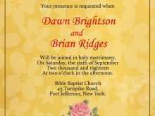 Reception Invitation Format In English