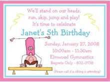 20 Customize Our Free Birthday Invitation Templates Gymnastics for Ms Word with Birthday Invitation Templates Gymnastics