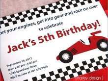 Race Car Birthday Invitation Template Free
