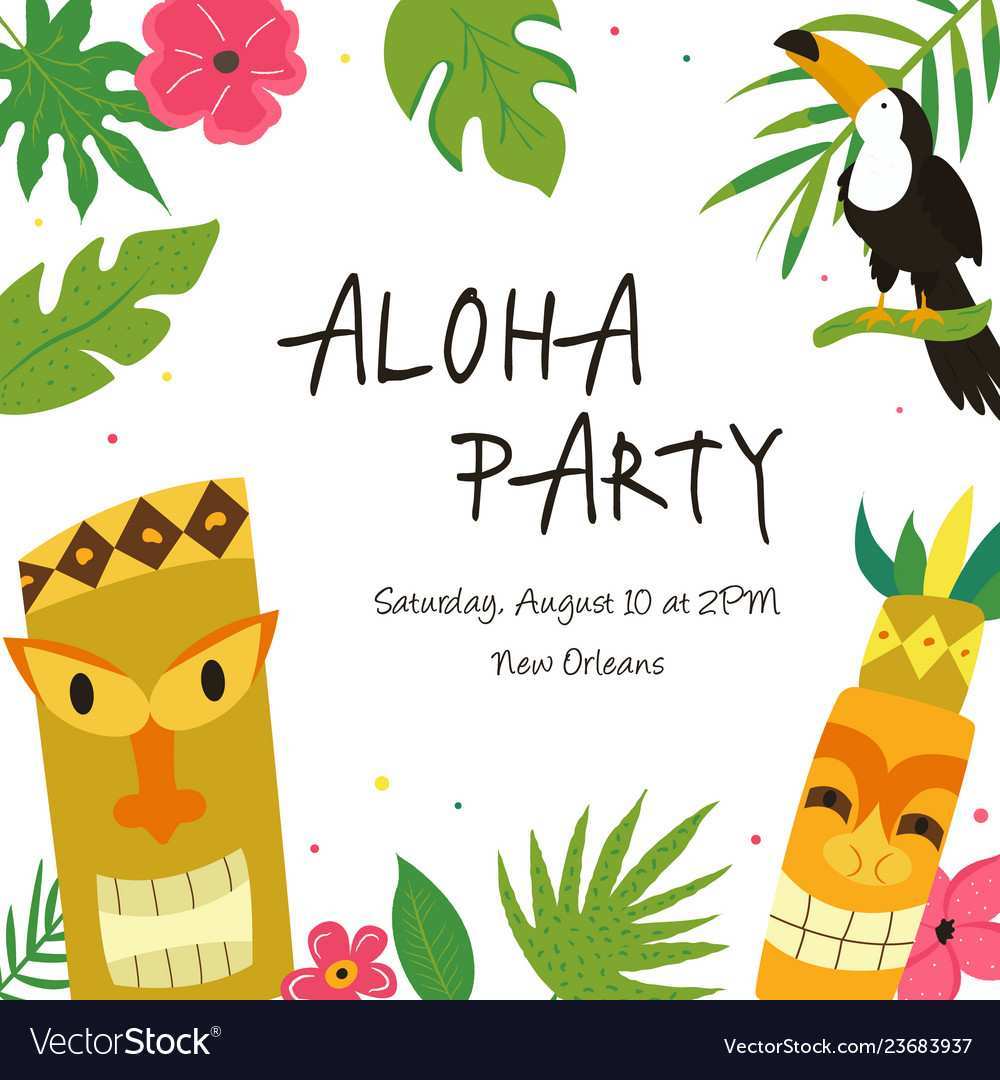 Hawaiian Party Invitation Template Cards Design Templates