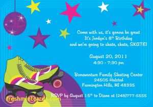 24 Format Roller Skating Birthday Party Invitation Template Now for Roller Skating Birthday Party Invitation Template