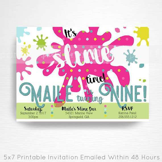 24 How To Create Slime Party Invitation Template in Word with Slime Party Invitation Template