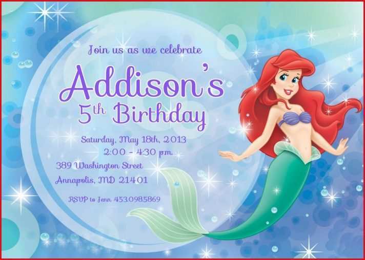 28 Best Ariel Birthday Invitation Template For Free by Ariel Birthday Invitation Template