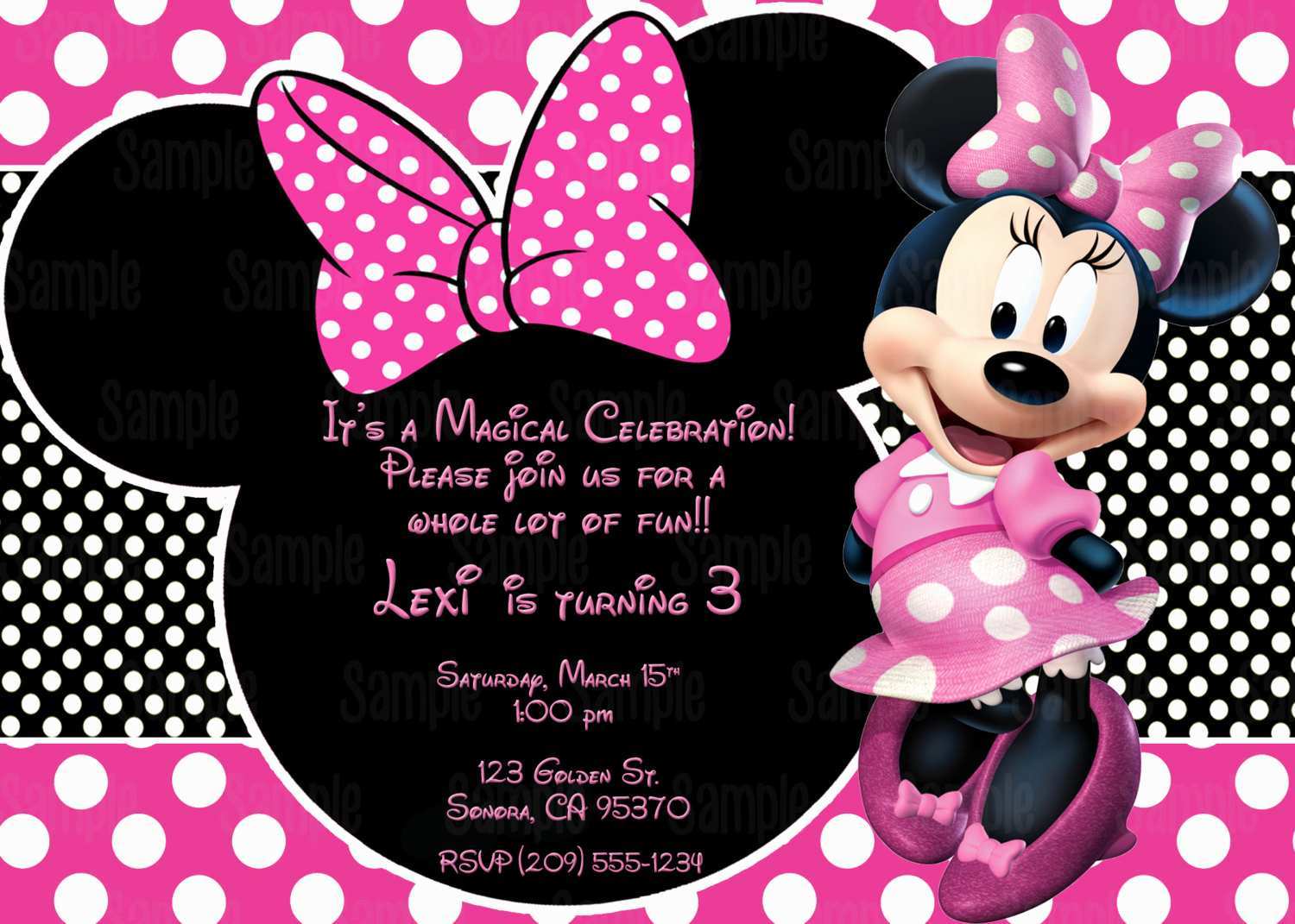 Minnie Mouse Blank Invitation Template - Cards Design Templates Within Minnie Mouse Card Templates