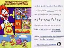 Mcdonalds Party Invitation Template