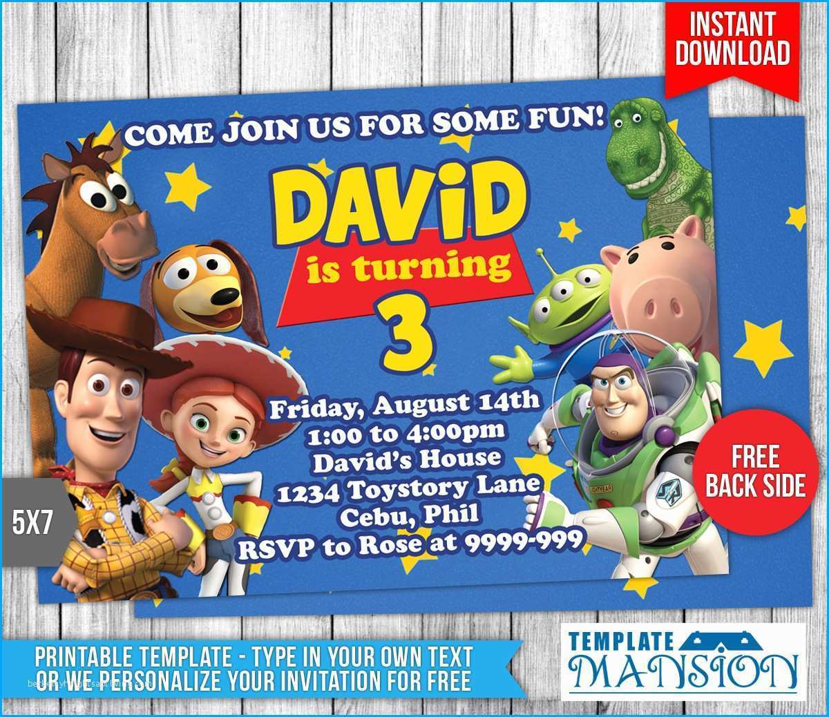 Toy Story Birthday Invitation Template - Cards Design Templates