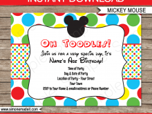 31 Printable Mickey Mouse Birthday Invitation Template Maker with Mickey Mouse Birthday Invitation Template