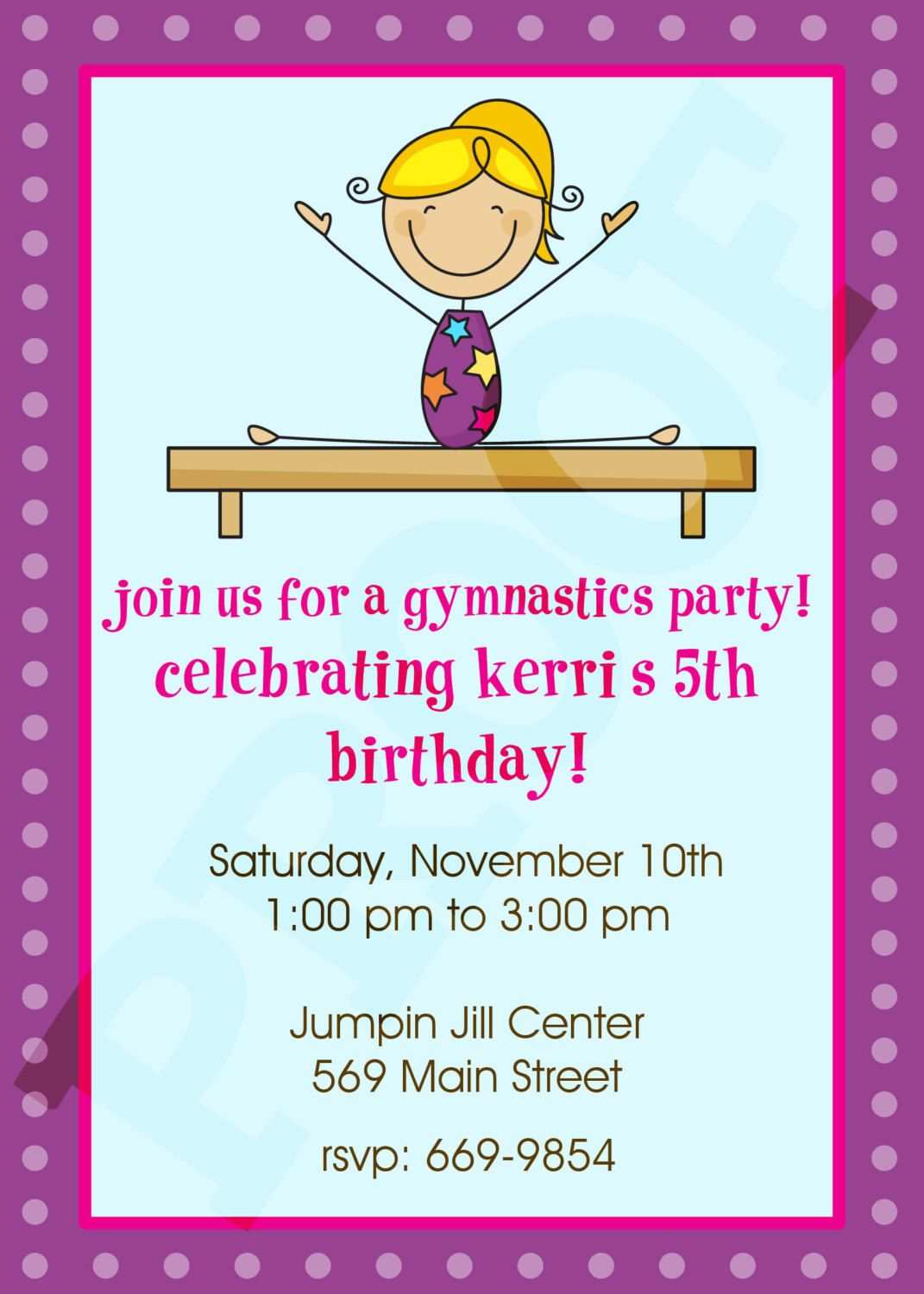 32 Adding Birthday Invitation Templates Gymnastics in Word with Birthday Invitation Templates Gymnastics