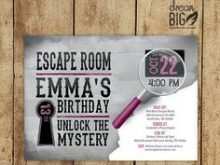 32 Customize Escape Room Birthday Invitation Template Free Photo with Escape Room Birthday Invitation Template Free