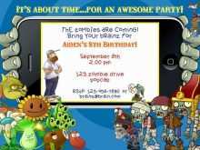 32 Customize Our Free Plants Vs Zombies Party Invitation Template Templates for Plants Vs Zombies Party Invitation Template