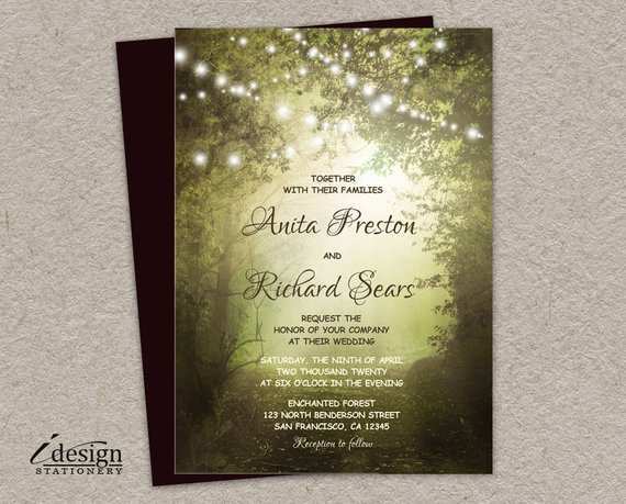 33 Printable Enchanted Forest Wedding Invitation Template in Photoshop with Enchanted Forest Wedding Invitation Template