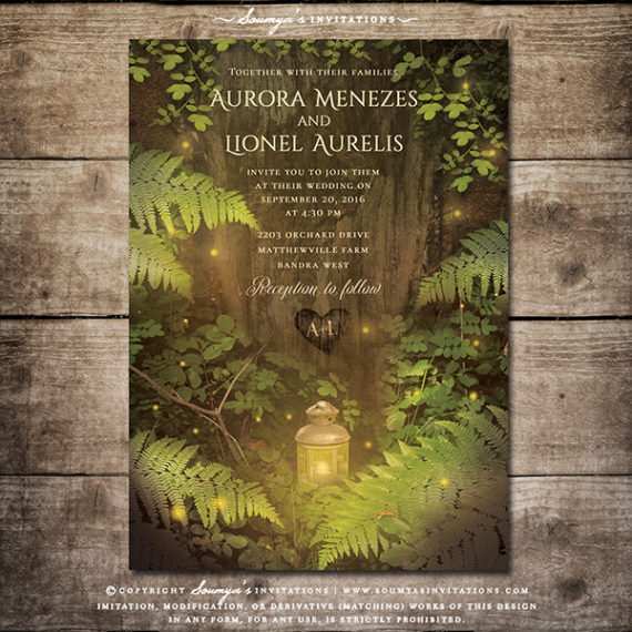 Enchanted Forest Wedding Invitation Template Cards Design Templates