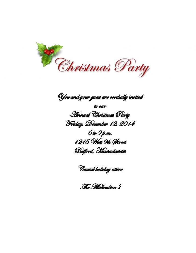 34 The Best Christmas Party Invitation Letter Template Layouts by Christmas Party Invitation Letter Template