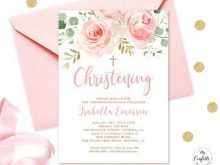 36 Format Christening Invitation Blank Template Pink in Photoshop for Christening Invitation Blank Template Pink