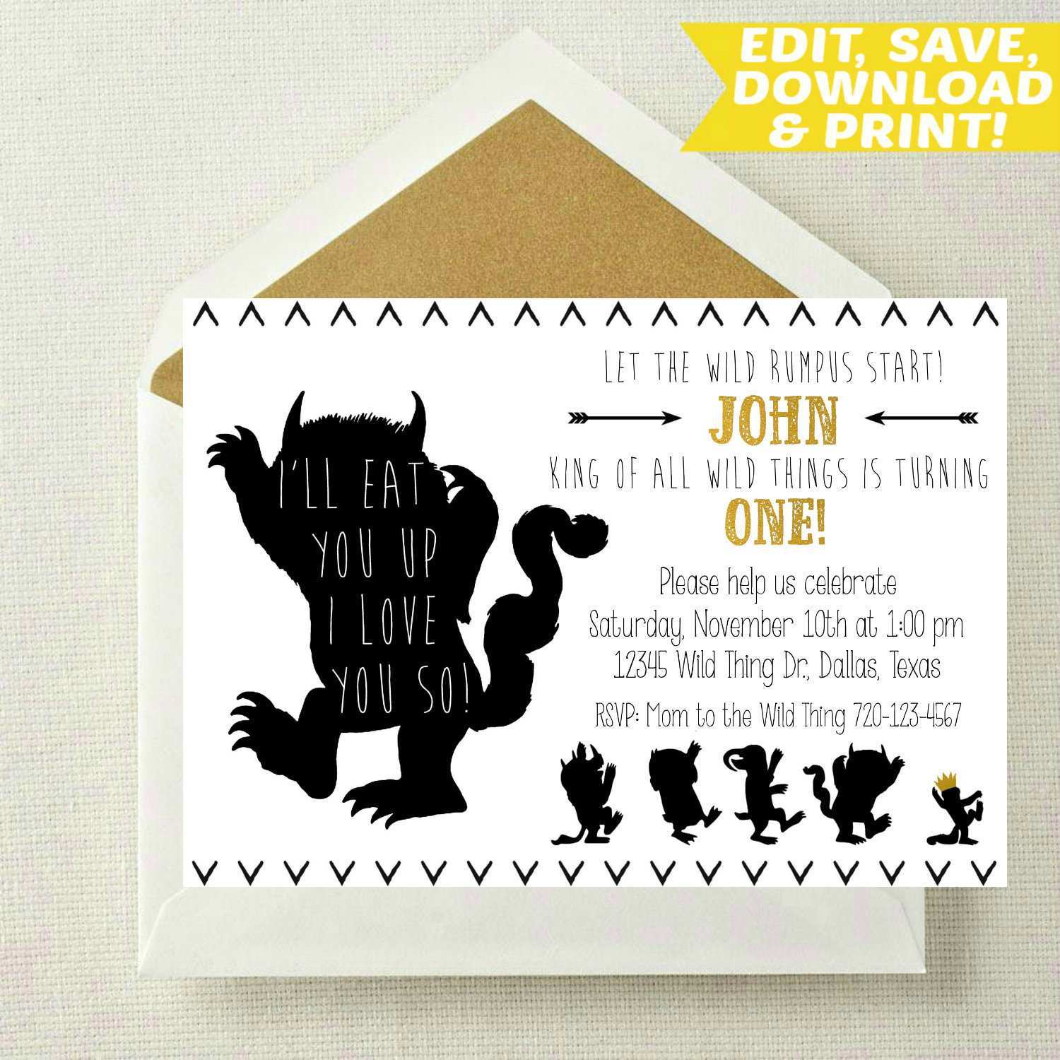 37 Printable Where The Wild Things Are Birthday Invitation Template Download with Where The Wild Things Are Birthday Invitation Template
