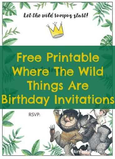 44 Free Printable Where The Wild Things Are Birthday Invitation Template Download for Where The Wild Things Are Birthday Invitation Template