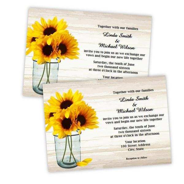 46 Best Sunflower Wedding Invitation Template Templates for Sunflower Wedding Invitation Template