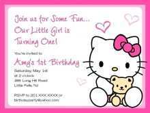 7Th Birthday Invitation Template Hello Kitty