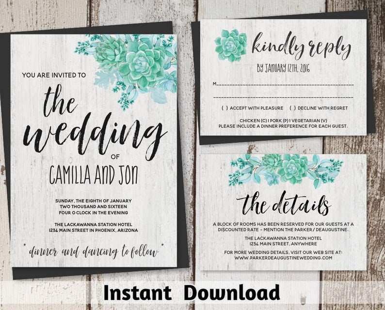 46 Customize Succulent Wedding Invitation Template Layouts with Succulent Wedding Invitation Template