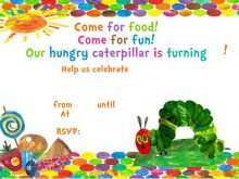 47 Best Very Hungry Caterpillar Birthday Invitation Template Maker with Very Hungry Caterpillar Birthday Invitation Template