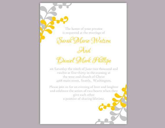 47 Report Wedding Invitation Templates Yellow Maker by Wedding Invitation Templates Yellow