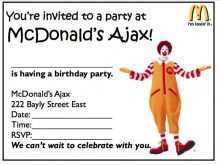 48 Blank Mcdonalds Party Invitation Template Maker for Mcdonalds Party Invitation Template