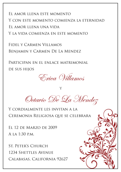 49 Free Printable Wedding Invitation Template Spanish In Word For Wedding Invitation Template Spanish Cards Design Templates