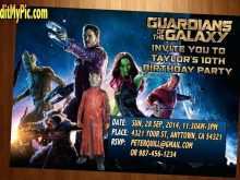 Guardians Of The Galaxy Birthday Invitation Template