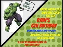 54 Adding Hulk Birthday Invitation Template Templates with Hulk Birthday Invitation Template