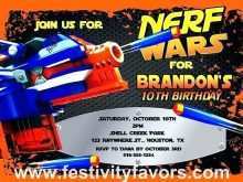 Nerf Gun Party Invitation Template Cards Design Templates