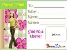 57 Customize Barbie Invitation Template Blank Formating with Barbie Invitation Template Blank