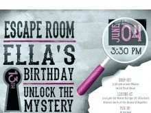 57 Format Escape Room Birthday Invitation Template Free With Stunning Design for Escape Room Birthday Invitation Template Free