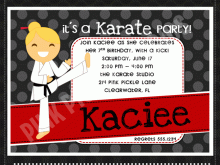 57 Free Printable Karate Birthday Invitation Template Maker for Karate Birthday Invitation Template