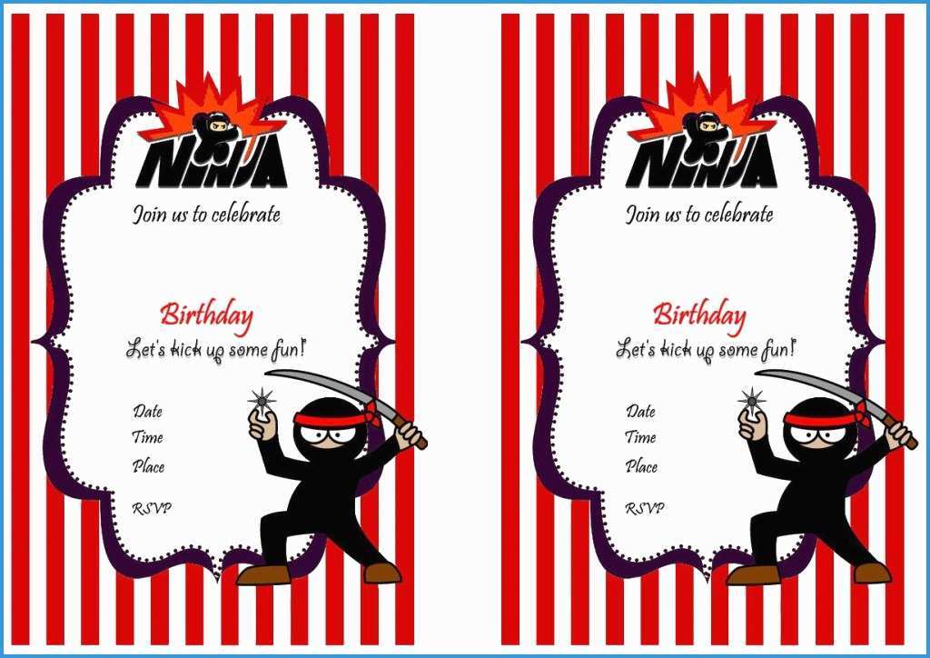 58 Creative Ninja Party Invitation Template Free In Photoshop For Ninja Party Invitation Template Free Cards Design Templates