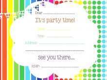 Rainbow Party Invitation Template