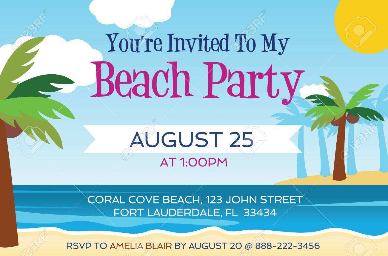 60 Free Printable Beach Party Invitation Template For Free for Beach ...