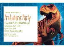 61 Creating Jurassic Park Birthday Invitation Template Download by Jurassic Park Birthday Invitation Template