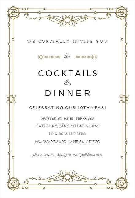 61 Free Printable Example Of Invitation To Dinner Party for Ms Word with Example Of Invitation To Dinner Party