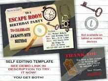 61 Report Escape Room Birthday Invitation Template Free With Stunning Design with Escape Room Birthday Invitation Template Free